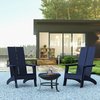 Flash Furniture 2PK Modern Navy Adirondack Chairs & 22" Fire Pit JJ-C145092-202-NV-GG